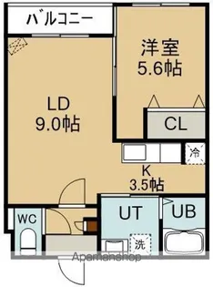 Groove court桔梗(グルーヴコートキキョウ)【4階】の間取り